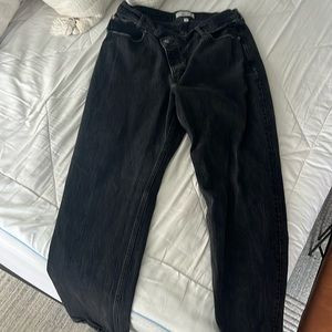 Abercrombie & Fitch The Dad High Rise Jeans with Cross Button Waist 14/32